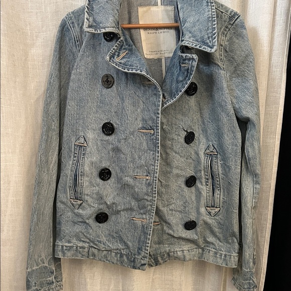 Ralph Lauren Women's Light Blue Double-Breasted Denim Jacket - Picture 1 of 3